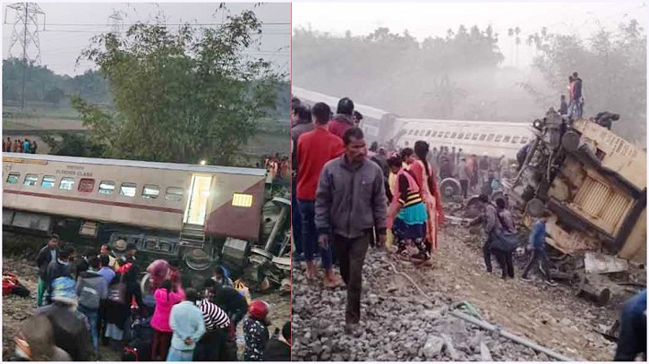 পশ্চিমবঙ্গে লন্ডভন্ড ট্রেন, বহু হতাহতের শঙ্কা পশ্চিমবঙ্গে লন্ডভন্ড ট্রেন, বহু হতাহতের শঙ্কা