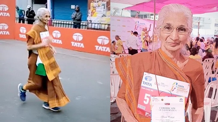 ম্যারাথনে দৌড়ালেন ৮০ বছরের নারী ম্যারাথনে দৌড়ালেন ৮০ বছরের নারী