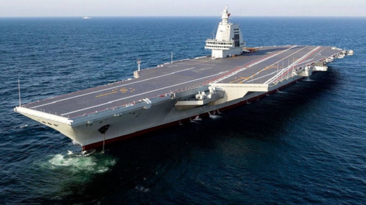 চীনের নৌবাহিনীতে যুক্ত হলো নতুন বিমানবাহী রণতরী ‘ফুজিয়ান’