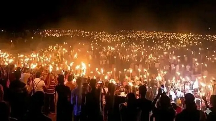 ফসলি জমি রক্ষা দাবিতে বুড়ি তিস্তা খনন প্রকল্পের বিরুদ্ধে মশাল মিছিল