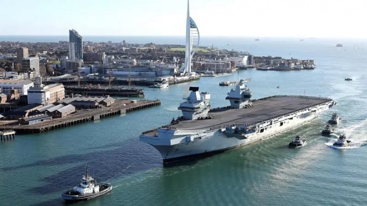 রওনা দেওয়ার প্রস্তুতি নিচ্ছে যুক্তরাজ্যের বিমানবাহী রণতরী