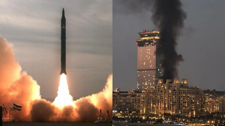 আবারও ব্যালিস্টিক মিসাইল ও ৬ ড্রোন আঘাত হানল আরব আমিরাতে