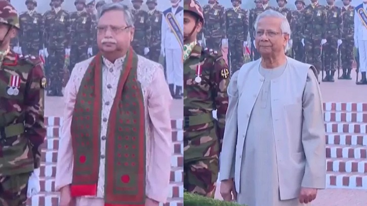 জাতীয় স্মৃতিসৌধে শহীদদের প্রতি রাষ্ট্রপতি ও প্রধান উপদেষ্টার শ্রদ্ধা