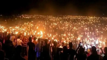 ফসলি জমি রক্ষা দাবিতে বুড়ি তিস্তা খনন প্রকল্পের বিরুদ্ধে মশাল মিছিল