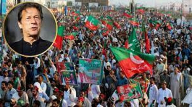 ইমরান খানের সমর্থনে বিক্ষোভ, শীর্ষ বিরোধী নেতাদের ১০ বছরের কারাদণ্ড