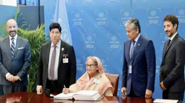 জাতিসংঘের গভীর সমুদ্র বিষয়ক চুক্তিতে সই করলেন প্রধানমন্ত্রী