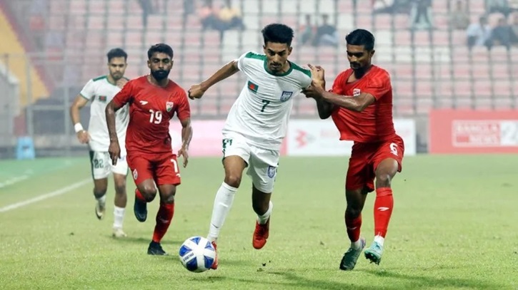 পাপনের শেষ মুহূর্তের গোলে মালদ্বীপকে হারাল বাংলাদেশ পাপনের শেষ মুহূর্তের গোলে মালদ্বীপকে হারাল বাংলাদেশ