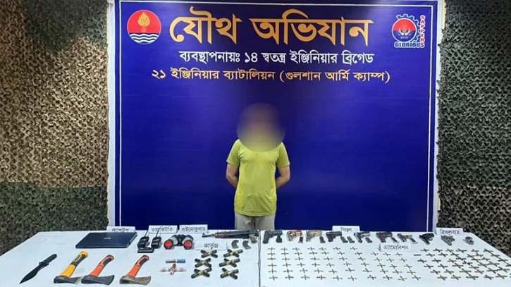 রাজধানীর একটি বাসা থেকে ১৩ আগ্নেয়াস্ত্রসহ সুব্রত বাইনের সহযোগী আটক