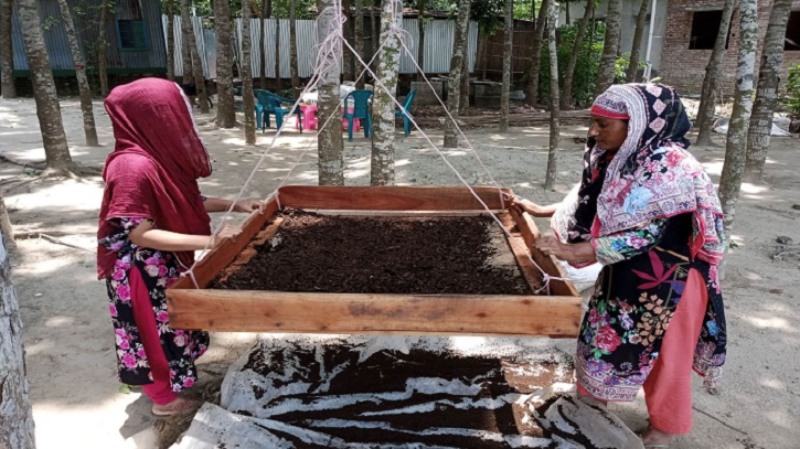 গোয়ালন্দে ভার্মি কম্পোস্ট সার উৎপাদন করে স্বাবলম্বী অর্ধশতাধিক নারী