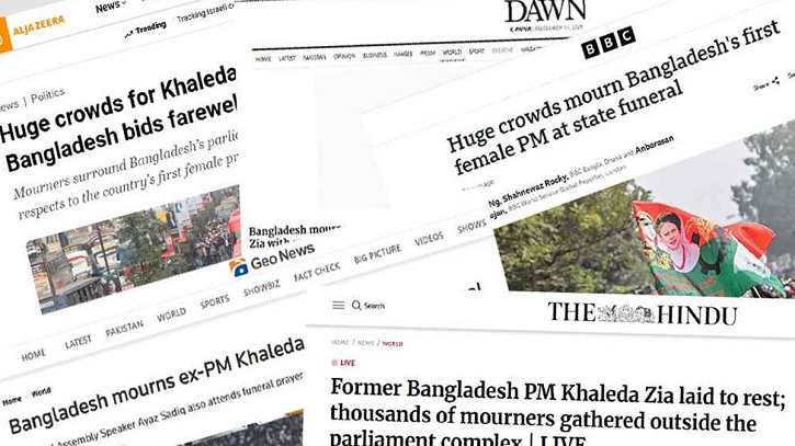 আন্তর্জাতিক গণমাধ্যমে বেগম খালেদা জিয়ার জানাজার খবর